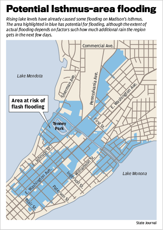 Potential Isthmus-area flooding